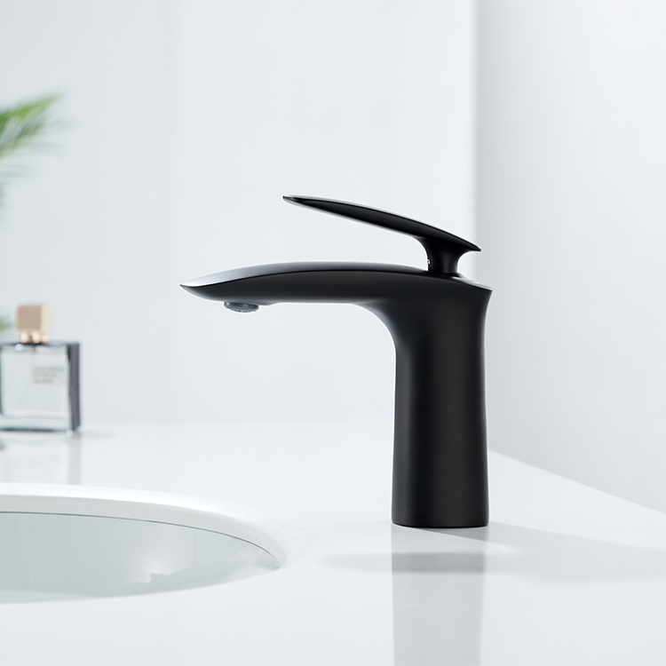 Современный латунный матовый черный смеситель для умывальника на столешнице, смеситель для раковины ванной комнаты