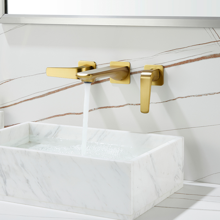 Высококачественный настенный 8-дюймовый смеситель для раковины с двумя ручками высокого качества из розового золота, смеситель для ванной комнаты