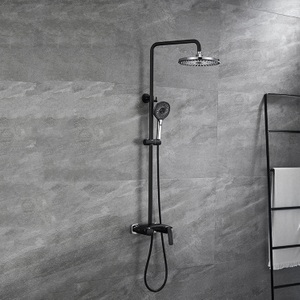 Европейская матовая черная душевая колонна со смесителем для ванной комнаты с дождевой ванной и душем