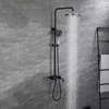 Гостиничная настенная матовая черная латунная ванная комната, открытая дождевая душевая колонна, наборы смесителей для смесителей, набор для душа