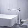 Современный однорычажный белый и хромированный латунный высокий корпус, смеситель для раковины в ванной комнате, водопроводный кран