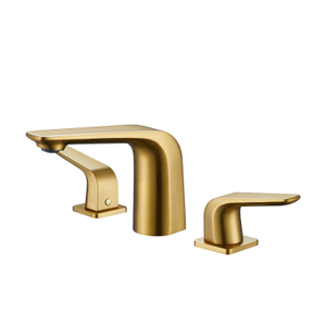 Kaiping Gockel матовая золотая латунная двойная ручка с 3 отверстиями на палубе смеситель для раковины для ванной комнаты