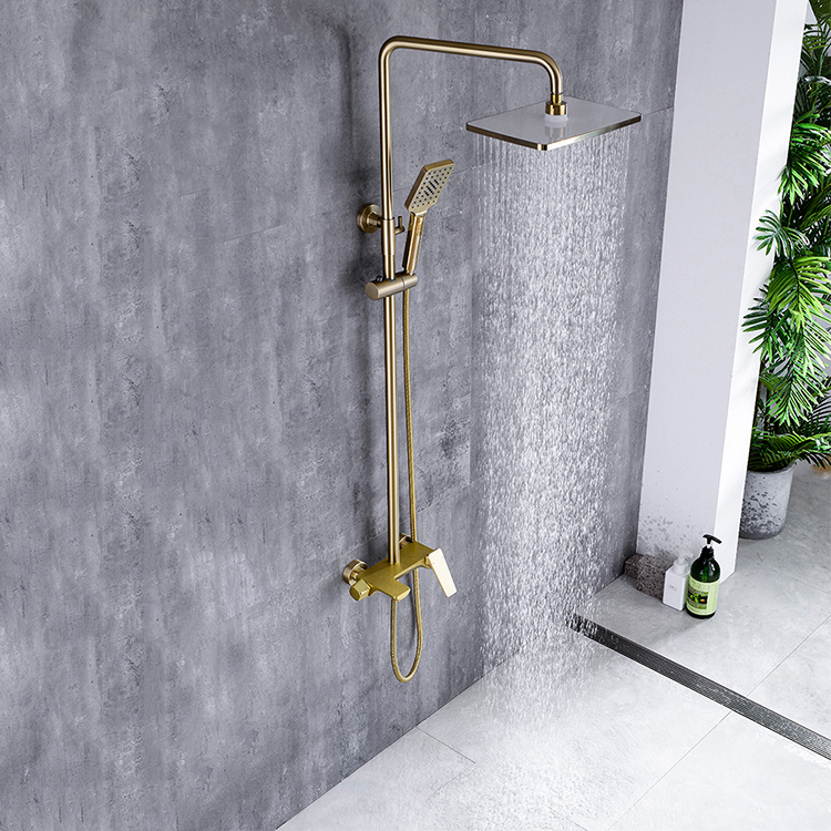 2021 Aamzon Hot Sale Матовый золотой настенный душевой набор с ручным душем для ванной комнаты