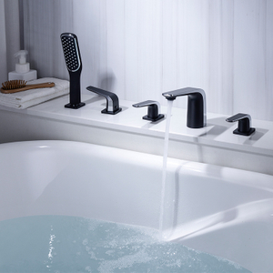 Современный латунный смеситель для ванны с водопадом с пятью отверстиями, смеситель для ванны, смеситель для ванны