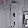 Высококачественный хромированный и черный встраиваемый в стену душевой набор для ванной комнаты, смеситель для дождевого душа с ручным душем