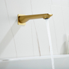 Завод Гуандун латунь матовый золотой настенный смеситель для ванны излив наполнитель излив для ванны для ванной комнаты