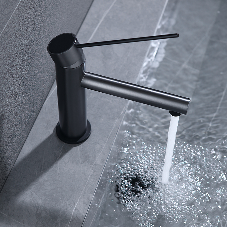 Новый дизайн Gun Grey Brass Однорычажный смеситель для раковины в ванной комнате Смеситель для мытья посуды