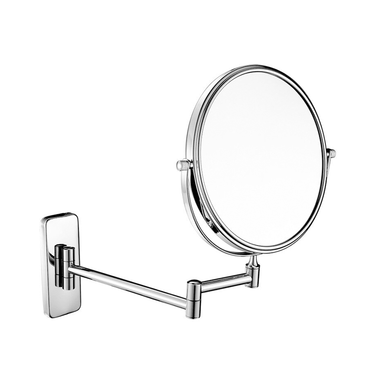 "Выдвижная настенная хромированная рама, складное круглое зеркало для ванной комнаты отеля, зеркало для макияжа"