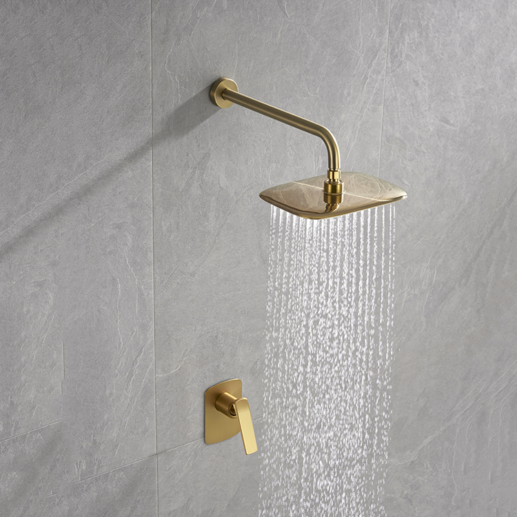 Высококачественная матовая золотая настенная скрытая душевая система Смеситель для горячей и холодной воды, душевая головка для ванны, смеситель для ванной, душевой набор