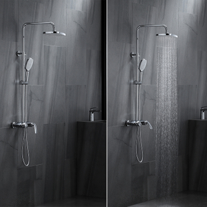 2021 Новый дизайн хромированная латунная открытая душевая колонна с дождевым душем, душевой набор для ванной комнаты
