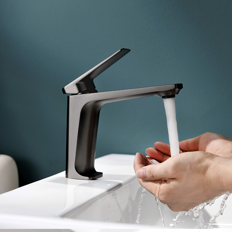 Watermark Gun Серый смеситель для ванной комнаты Новый дизайн Горячая и холодная вода Одноручный смеситель для лица