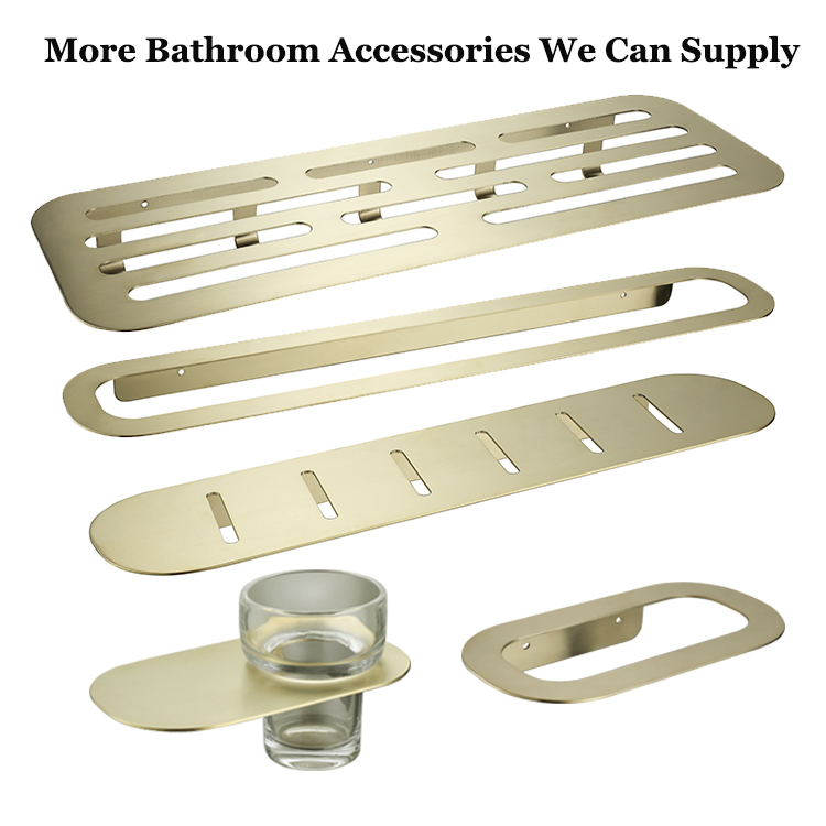 Отель нержавеющая сталь аксессуары для ванной комнаты матовая золотая зубная щетка стеклянный держатель для стакана с одной чашкой
