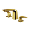 Роскошный 8-дюймовый широко распространенный 3-х отверстий с двумя ручками, установленный на террасе, титановый золотой смеситель для раковины, смеситель для раковины для ванной комнаты