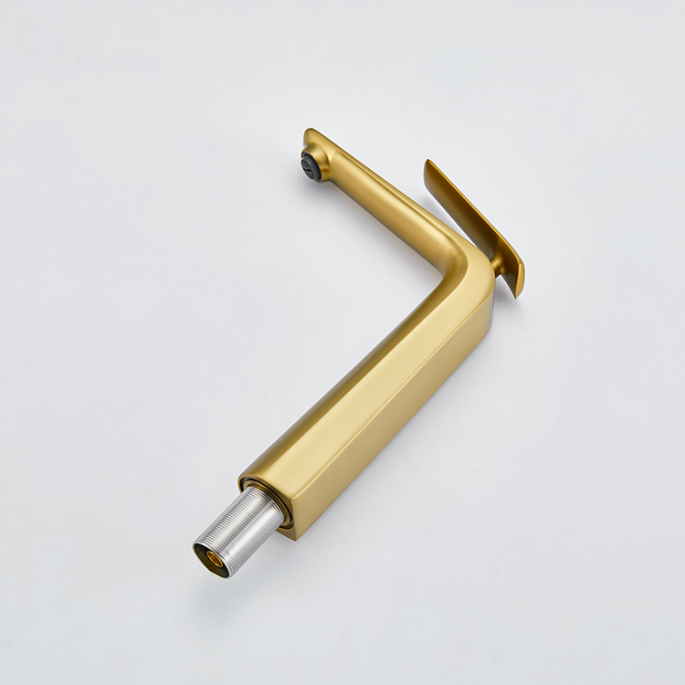 Смеситель для раковины для ванной комнаты с одной ручкой, матовый, золотой, с одним отверстием
