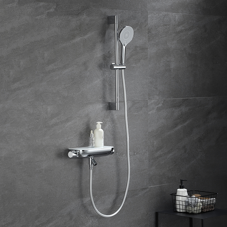 Современный дизайн латунный хромированный настенный термостатический смеситель для ручного душа в ванной комнате