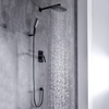 Китайская фабрика Современный смеситель для душа с горячей и холодной водой в настенной черной ванной комнате Скрытый от дождя набор для душа