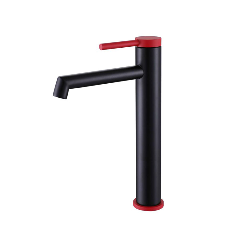 ISO9001 красный черный однорычажный смеситель для ванной комнаты однорычажный латунный однорычажный смеситель для раковины с одним отверстием