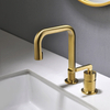 Современный стиль латунный матовый золотой 2 отверстия на палубе смеситель для раковины смеситель для раковины для ванной комнаты