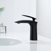 Водяной знак Современный латунный одноручный матовый черный смеситель для раковины с одним отверстием Смеситель для ванной комнаты